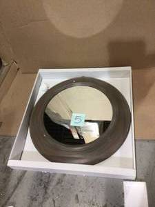 lot 5 image: Medium Round Beige Beveled Glass Casual Mirror (24.5 in. H x 26 in. W) Customer Returns See Pictures