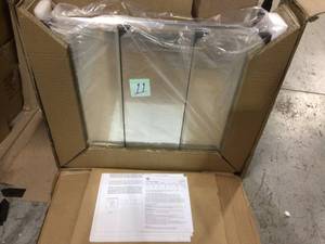 lot 11 image: 30 in. W x 26 in. H Frameless Aluminum Recessed or Surface-Mount Bathroom Medicine Cabinet with Easy Hang System by Croydex Customer Returns See Pictures