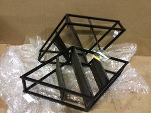 lot 29 image: 3-Tier Metal Matte Black Wall Mounted Diamond Shaped Rack Display Shelf Customer Returns See Pictures