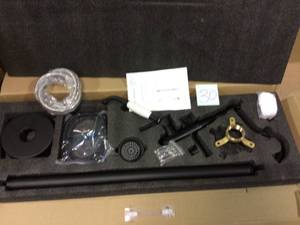 lot 30 image: Classical Freestanding Bathtub Faucet with Hand Shower Hand in Matte Black Customer Returns See Pictures