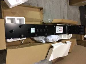 lot 41 image: 65 in. 8-Jet Rainfall Shower Panel System with Waterfall Shower Head and Shower Wand in Black Painted Stainless Steel Customer Returns See Pictures