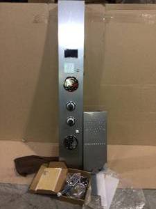 lot 49 image: 53 in. 2-Jet Shower Panel System with Shelf LED Rainfall and Mist Head Hand Shower and Tub Spout in Brushed Nickel Customer Returns See Pictures