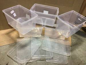 lot 52 image: STORAGE BOX STACKABLE SNAP TIGHT LID Customer Returns See Pictures