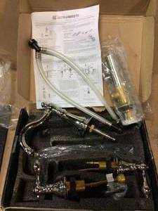 lot 90 image: Signature Collection 8 in. Widespread 2-Handle Bathroom Faucet with Pop-Up Drain in Chrome Customer Returns See Pictures