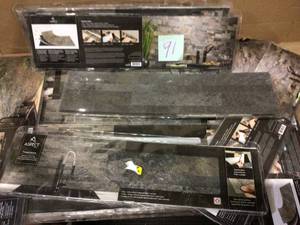 lot 91 image: 23.6 in. x 5.9 in. Medley Slate Peel and Stick Stone Decorative Tile Backsplash Customer Returns See Pictures