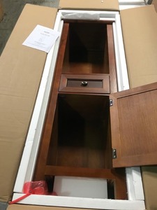 lot 103 image: Austell 20 in. W x 60 in. H x 14 in. D Bathroom Linen Storage Cabinet in Espresso