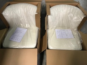 lot 106 image: Set of 2 Jayden Monica Ivory Gold Legs Side Chair (Set of 2) not used