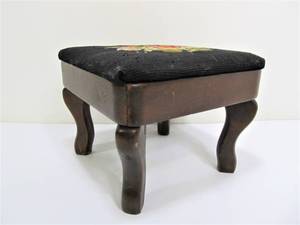lot 61 image: Small Antique Upholstered Footstool