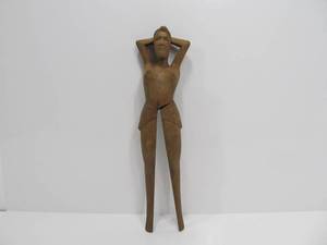 lot 12 image: Vintage Figural Nude Carved Wood Nutcracker