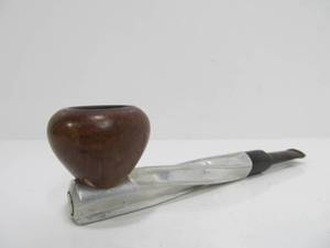 lot 38 image: Vintage 1940s SPIRAL-KOOL Deco Twisted Aluminum Smoking Pipe