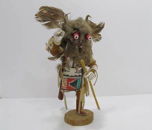 lot 112 image: Signed Native American Kachina Doll - Owl