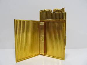 lot 125 image: Vintage Deco EVANS Gold Plated Combination Cigarette Case & Lighter