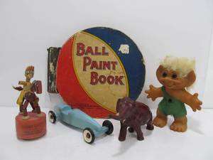 lot 127 image: Group of Vintage Toys & Antique Childrens Book