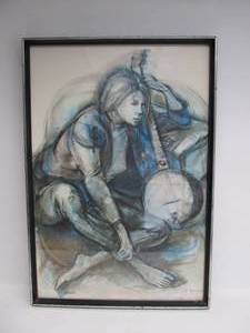 lot 164 image: Large Framed Vintage TURNER Art Print - Angel of Bleeker Street - Schoneberg