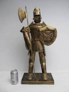 lot 166 image: Large Metal Medieval Knight Statue