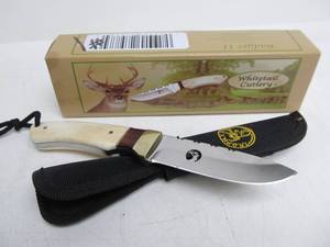 lot 182 image: Whitetail Cutlery Stag Handle Fixed Blade Knife wBox
