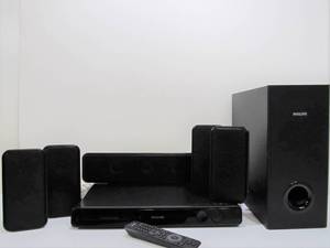 lot 132 image: Working Phillips Digital DVD Home Theater Speaker & Subwoofer System 