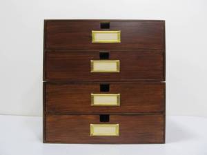 lot 207 image: 2 Matching Restored Vintage Dovetailed Wood File Cabinets 
