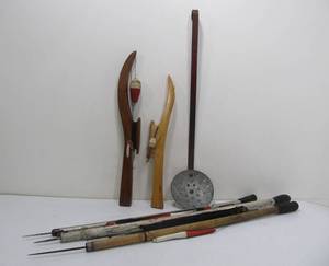 lot 208 image: Lot of Vintage Ice Fishing Poles