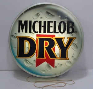lot 212 image: Michelob Dry Lighted Bottlecap Beer Sign