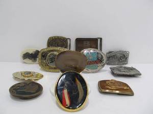 lot 213 image: Lot of 1970s Era Brass etc Belt Buckles