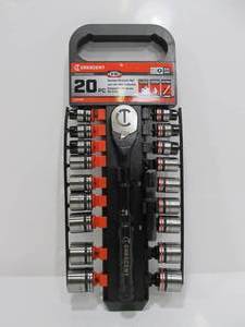 lot 219 image: Brand New 20-Piece Socket Set wWrench