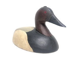 lot 356 image: Excellent Antique Carved Wood Canvasback Drake Duck Decoy - North Carolina circa 1910s