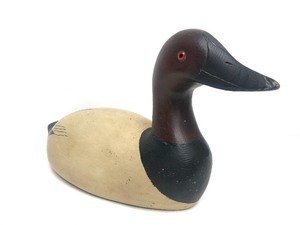 lot 359 image: Excellent Antique Carved Wood Turned Head Canvasback Duck Decoy 