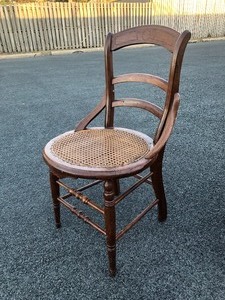 lot 368 image: 2 Antique Cane Seat Side Chairs