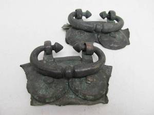 lot 229 image: Early Antique 18th Century Copper Trunk Handles