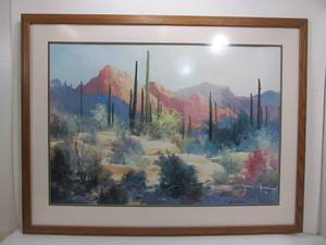 lot 263 image: JAMES COLEMAN DESERT LANDSCAPE LITHOGRAPH