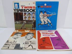 lot 281 image: 3 Vintage 1960s MN TWINS Yearbooks & DiMaggioWilliams Photo Book