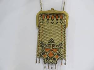 lot 286 image: Excellent Antique Enameled Mesh Purse - Mandalian Mfg Company