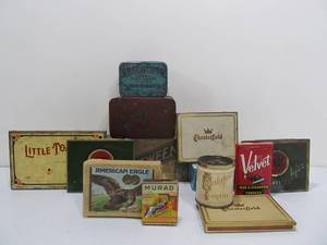 lot 291 image: Lot of Vintage & Antique Tobacco Tins Boxes etc