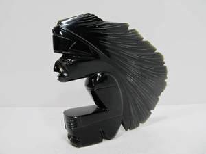 lot 309 image: Very Cool Carved Obsidian Native American Figure