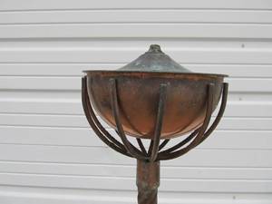lot 344 image: Large Outdoor Spiral Copper Tiki Torch