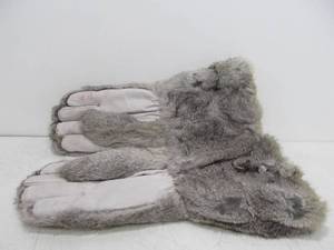 lot 239 image: Nice LARGE Genuine Rabbit Fur & Leather Winter Gloves
