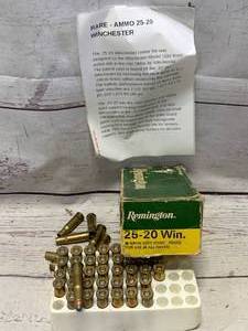 lot 32 image: 38 Rounds 25-20 Win Ammo Ammunition