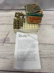 lot 33 image: 22 Rounds 25-20 Win Ammo Ammunition