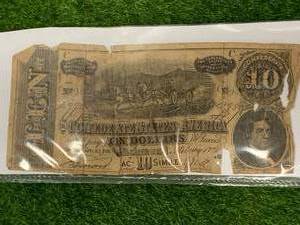 Authentic 1860s Confederate $10 Bill