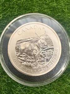 2013 1oz Canadian Wildlife .999 Silver Antelope