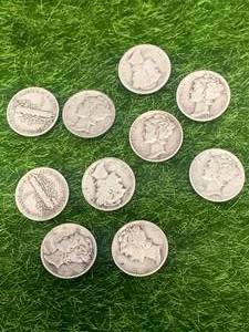 Lot of 10 Mercury Dimes