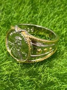 .925 Silver Mens Coin Ring Size 12