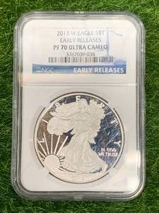 2013 W.  Early Release PF70 Ultra Cameo Silver Eagle .999