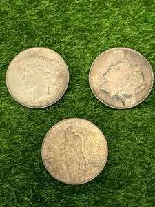 Lot of 3 Silver Peace Dollars