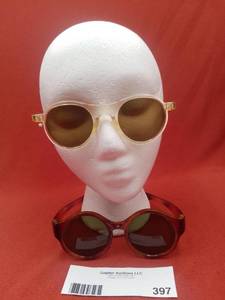 lot 397 image: Vintage 1920s Foster Grant and 1920s Celluloid Round Sunglasses (Valued $200)