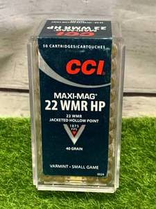 lot 44 image: 50 Rounds .22 WMR Hollow Point Ammo Ammunition
