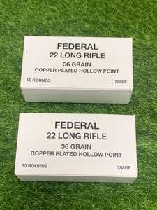 lot 76 image: 100 Rounds .22 Copper Plated Hollow Point Ammo Ammunition