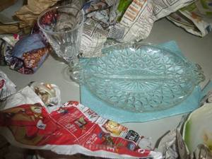 lot 53 image: Chrystal Wine Goblets & Serving Trays