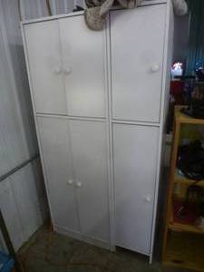 lot 88 image: White Storage Cabinet & Shelf